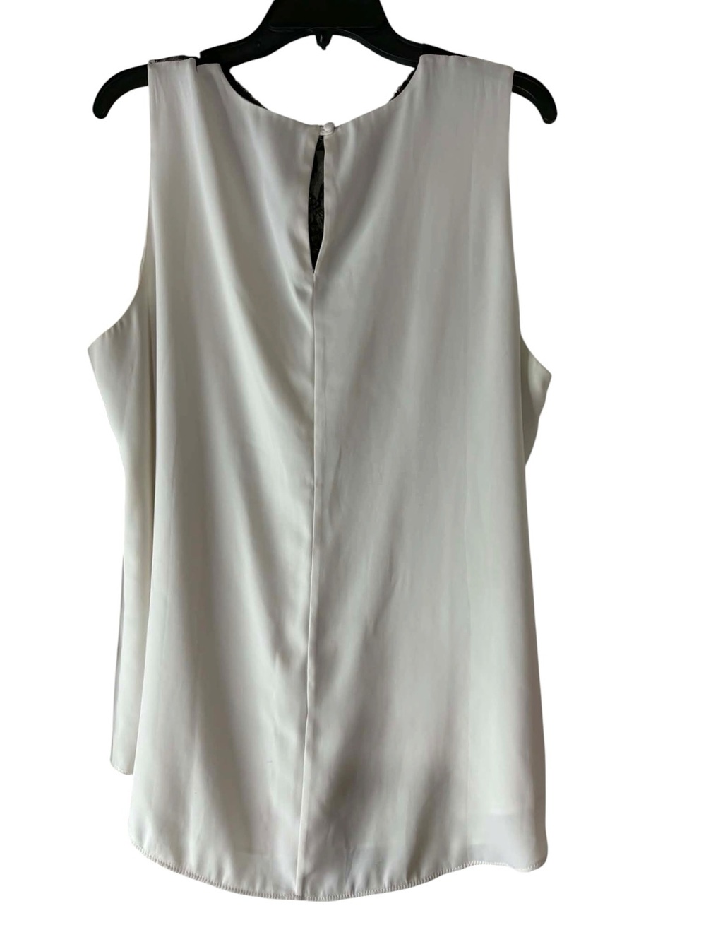White House Black Market Cream Lace-Trim V-Neck Shell size XL business casual - Picture 3 of 6